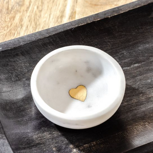 Gold Heart Marble Bowl