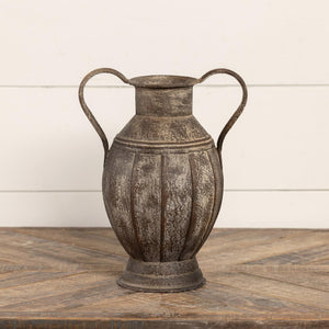 Brown Distressed Metal Urn