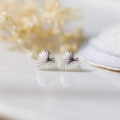 Seashell Heart Studs