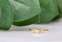 Load image into Gallery viewer, Petite Opal and CZ Ring