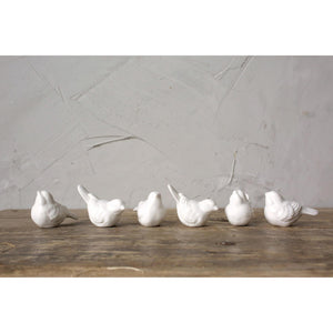 Mini White Ceramic Birds