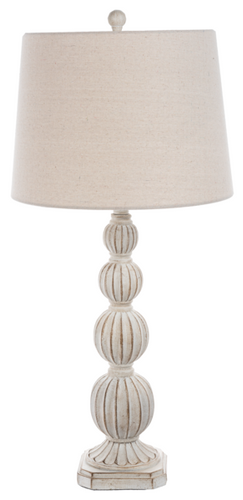 Distressed Ivory Finial Lamp