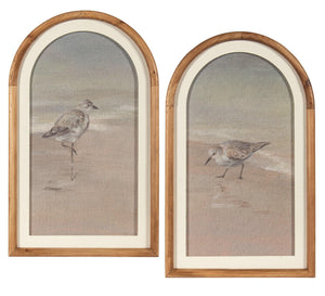 Arched Wood Sandpiper Art