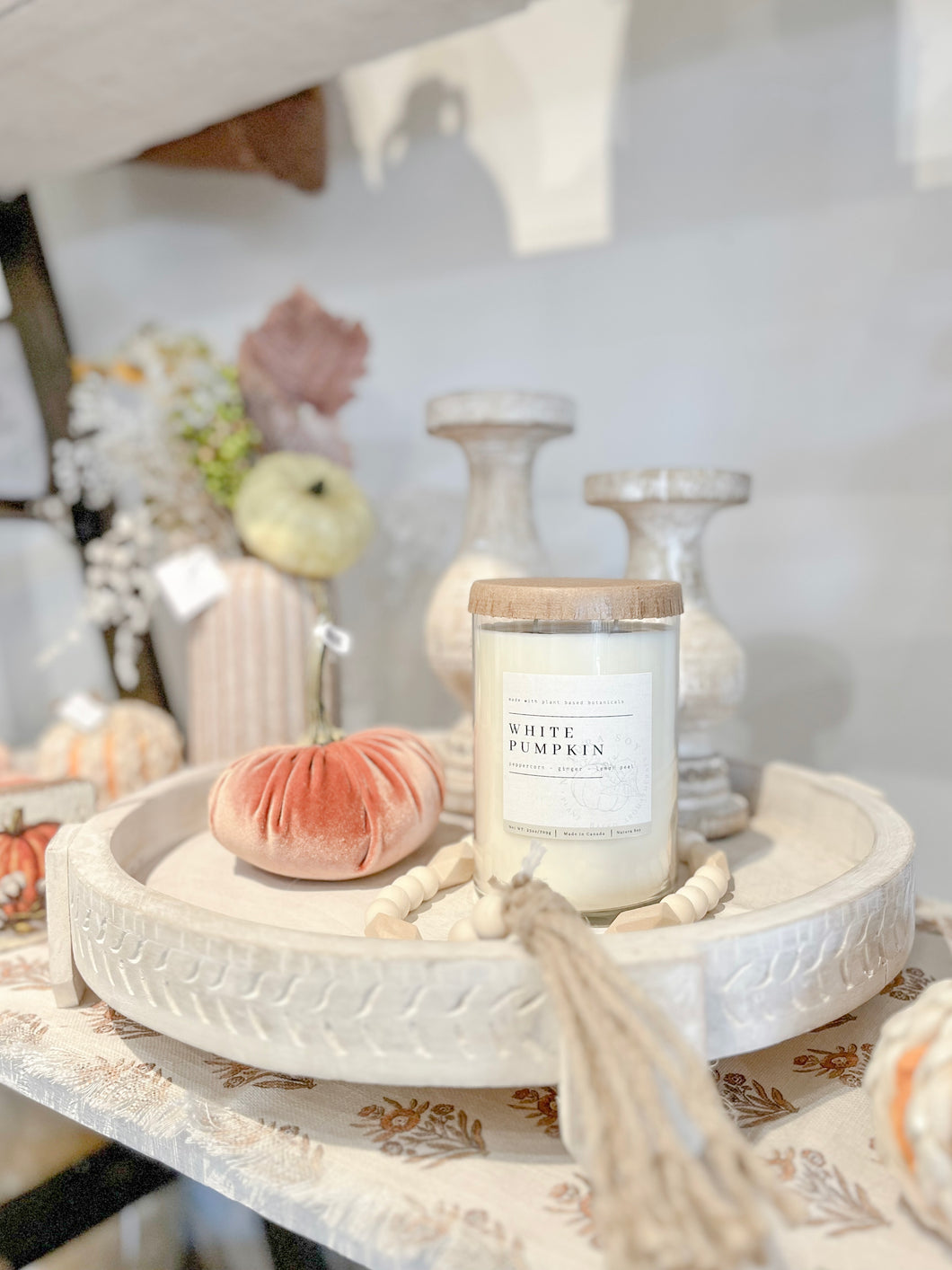 White Pumpkin Pillar Jar