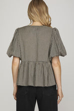 Load image into Gallery viewer, Florence Black Gingham Top