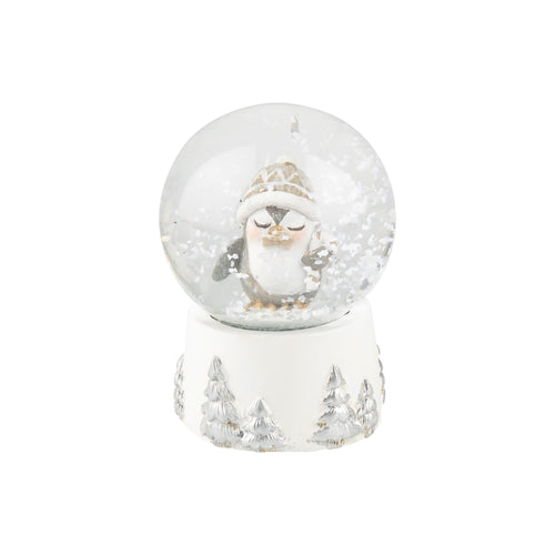 Silver & White Mini Penguin Snow Globe