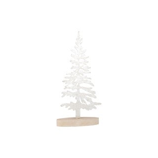 Silver Foil Metal Tree on Wood Base