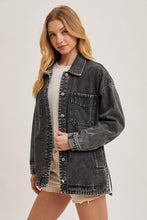 Load image into Gallery viewer, Asher Black Denim Jacket