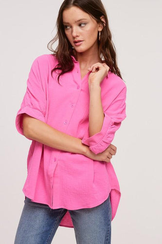 Hot Pink Oversized Calli Shirt