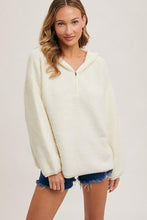 Load image into Gallery viewer, Cream Amber Half Zip Knit Pullover