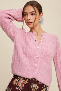 Pink Mia Button-Down Sweater