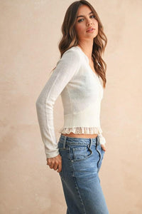 Audrey Lace Trim Detail Top