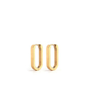 Load image into Gallery viewer, Gold Ovio Flat Oval Hoops