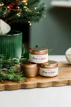 Load image into Gallery viewer, Merry &amp; Bright Holiday Tin Candle