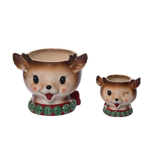 Vintage Style Reindeer Snack Bowls
