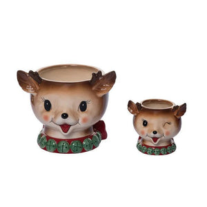 Vintage Style Reindeer Snack Bowls