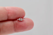 Load image into Gallery viewer, Tiny Crystal Leaf Studs