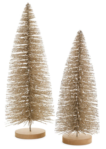 Oversized Gold Bottle Brush Trees