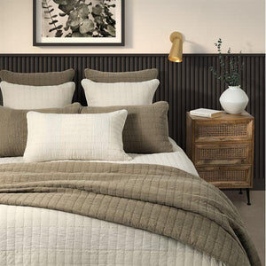 Natural Toned Embroidered Coverlet