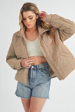 Load image into Gallery viewer, Taupe Leah Puffer Jacket