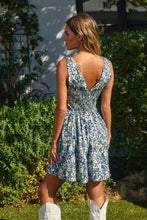 Load image into Gallery viewer, Saraphina Blue Daisies Mini Dress