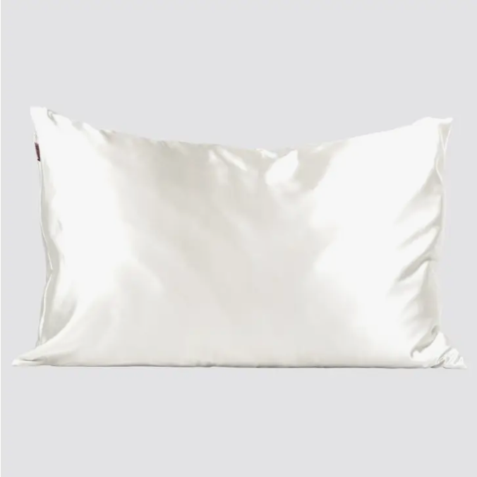 Queen Ivory Satin Pillowcase