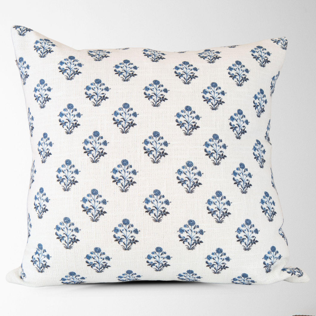 Isabella Floral Block Print Pillow