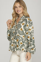 Load image into Gallery viewer, Edith Olive Pattern Top