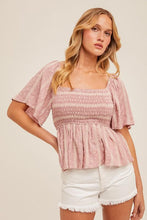 Load image into Gallery viewer, Pink Leslie Embroidered Top