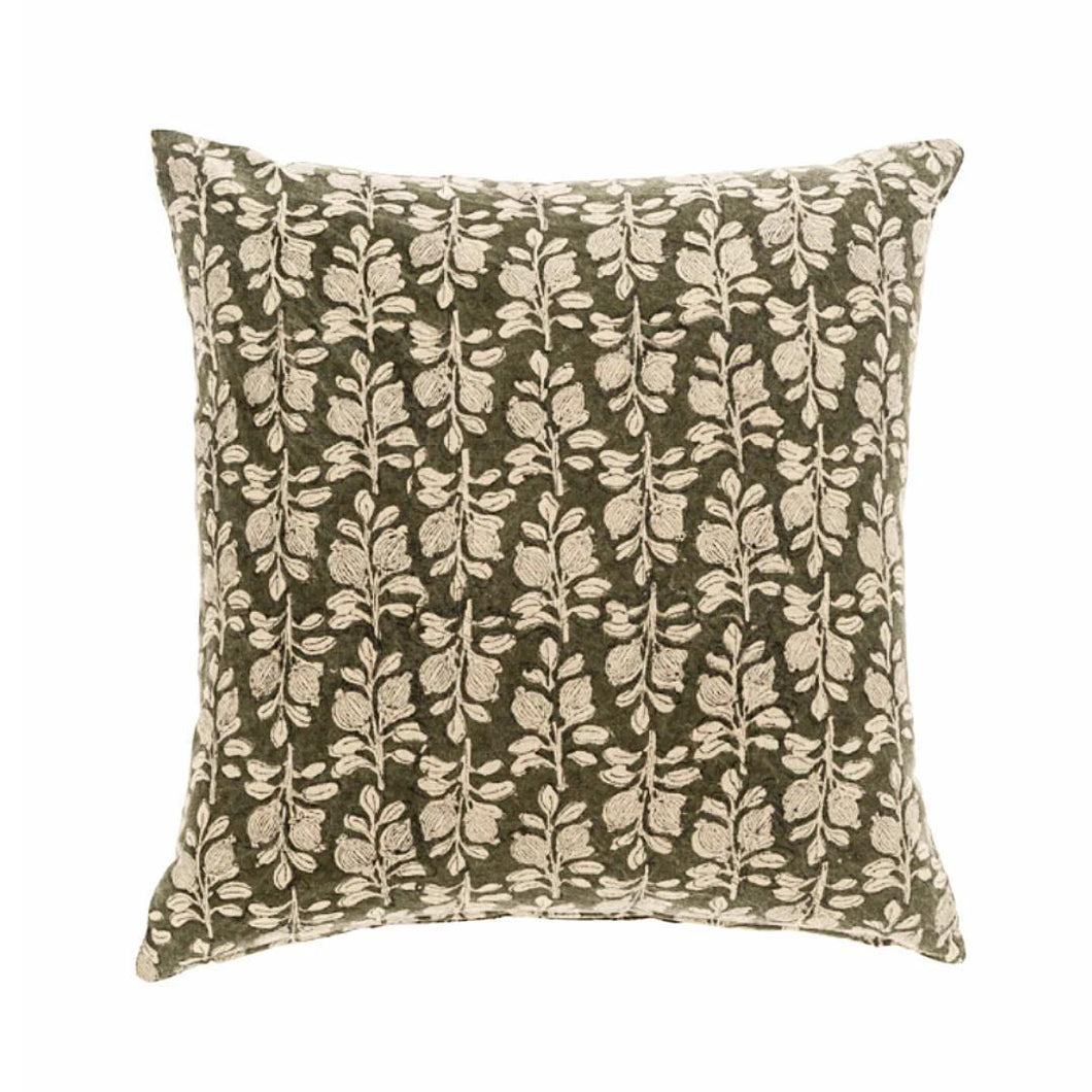 Arbor Block Print Pillow Green