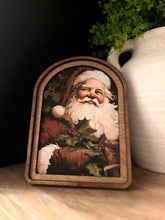 Load image into Gallery viewer, Vintage Santa Arched Top Cottage Art