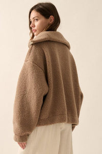 Latte Sienna Sherpa Pullover Jacket