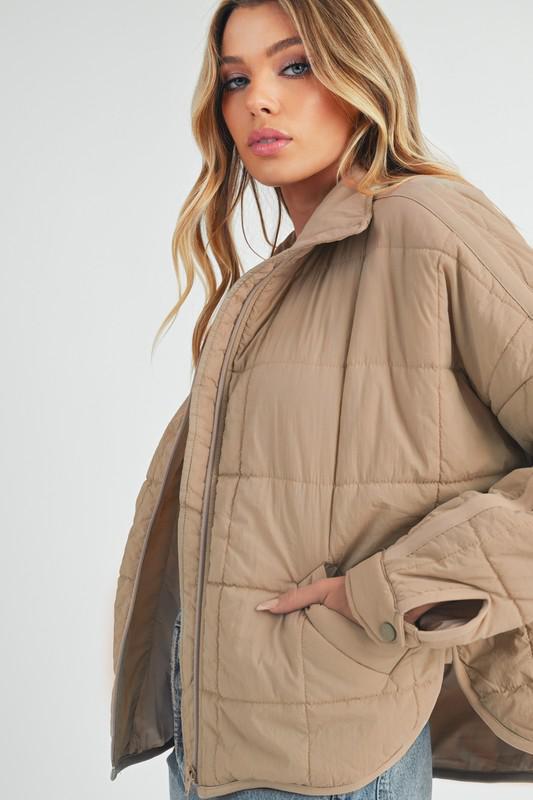 Taupe Leah Puffer Jacket