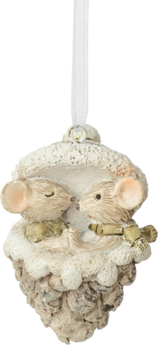 Mini Mouse Couple in Pinecone Ornament