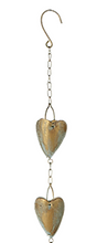 Load image into Gallery viewer, Gold Patina Heart Rain Chain
