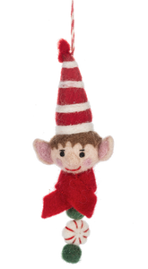 Handcrafted Elf Head Ornament