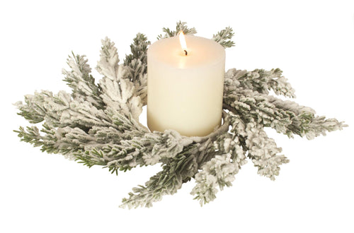 Snowy Cypress Candle Ring