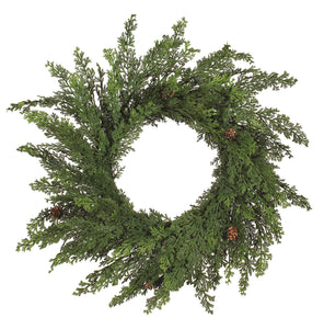 Mini Pinecones Cypress Wreath