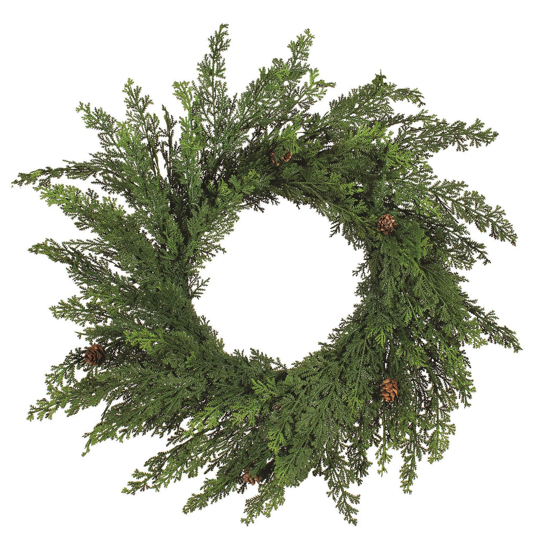 Mini Pinecones Cypress Wreath