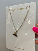 Load image into Gallery viewer, Cherry Charm Paperclip Necklace