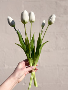 Real Touch White Tulips