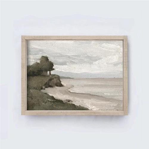 Vintage Coastal Sea Painting