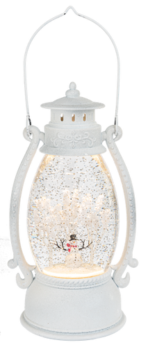 White LED Light Up Shimmer Snowman Lantern