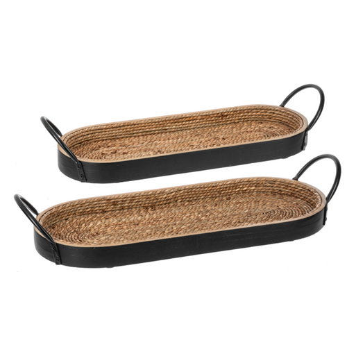 Black & Natural Jute Trays