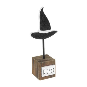 Glitter Wicked Witch Hat on Stand