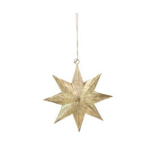 Load image into Gallery viewer, Embossed Brass Star Ornaments