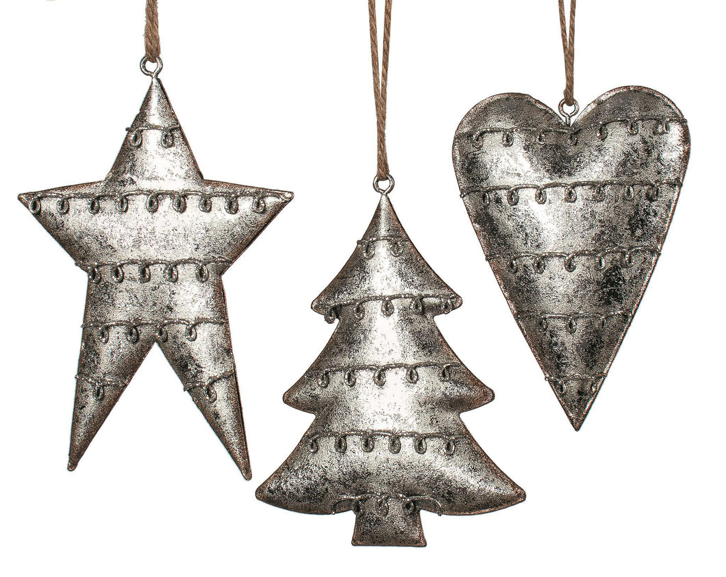 Silver Whimsical Assorted Ornaments