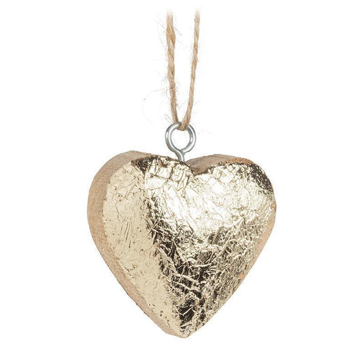Thick Heart Gold Foil Ornament