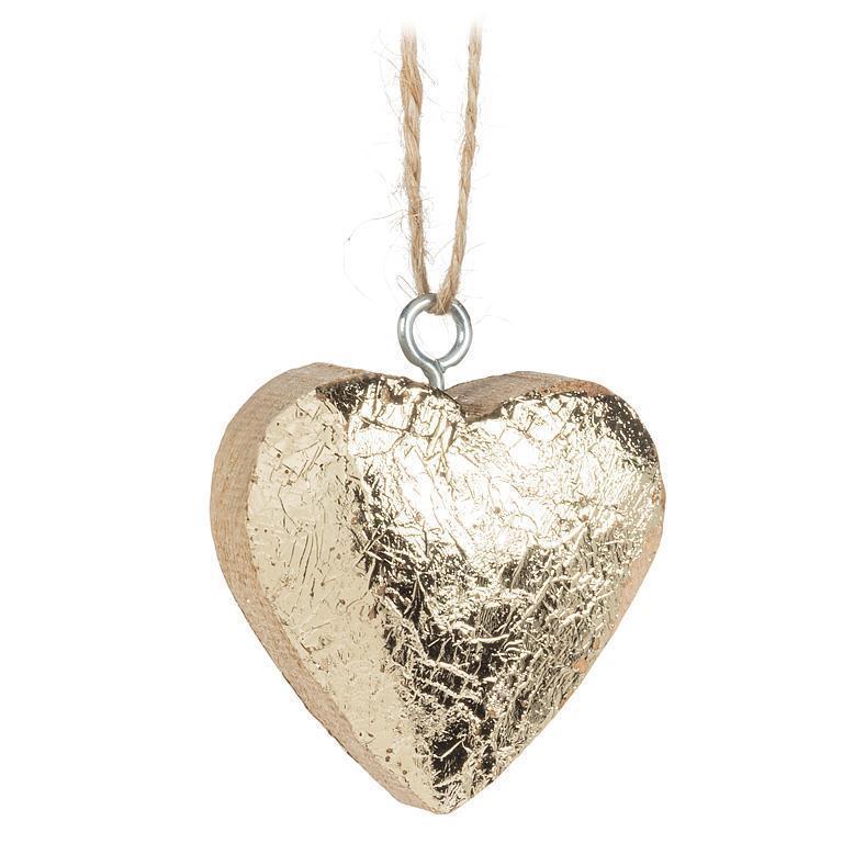 Thick Heart Gold Foil Ornament