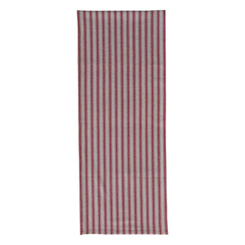 Muted Red Ticking Stripe Table Runner